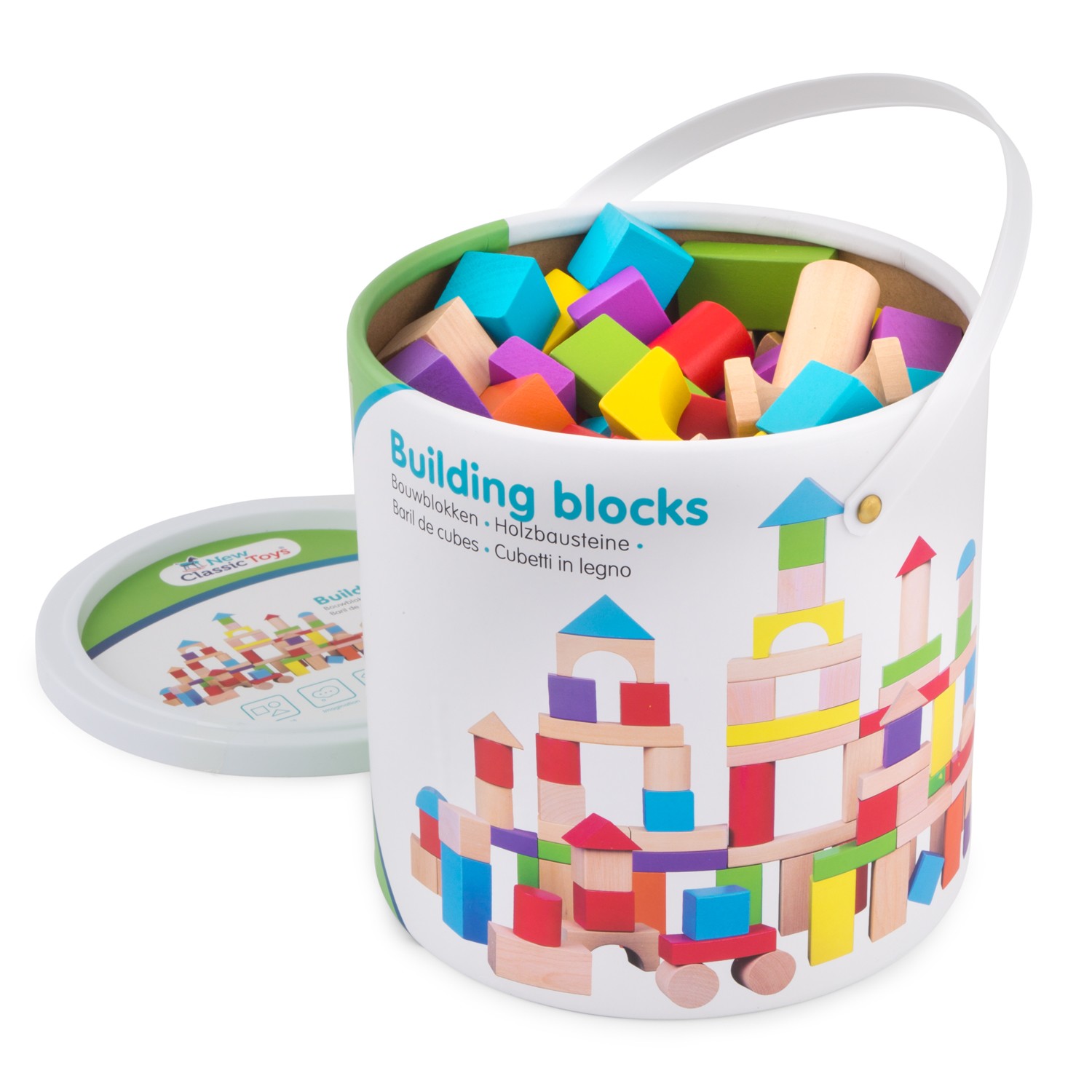 Building blocks in a drum - multi color - 100 pieces | New Classic Toys