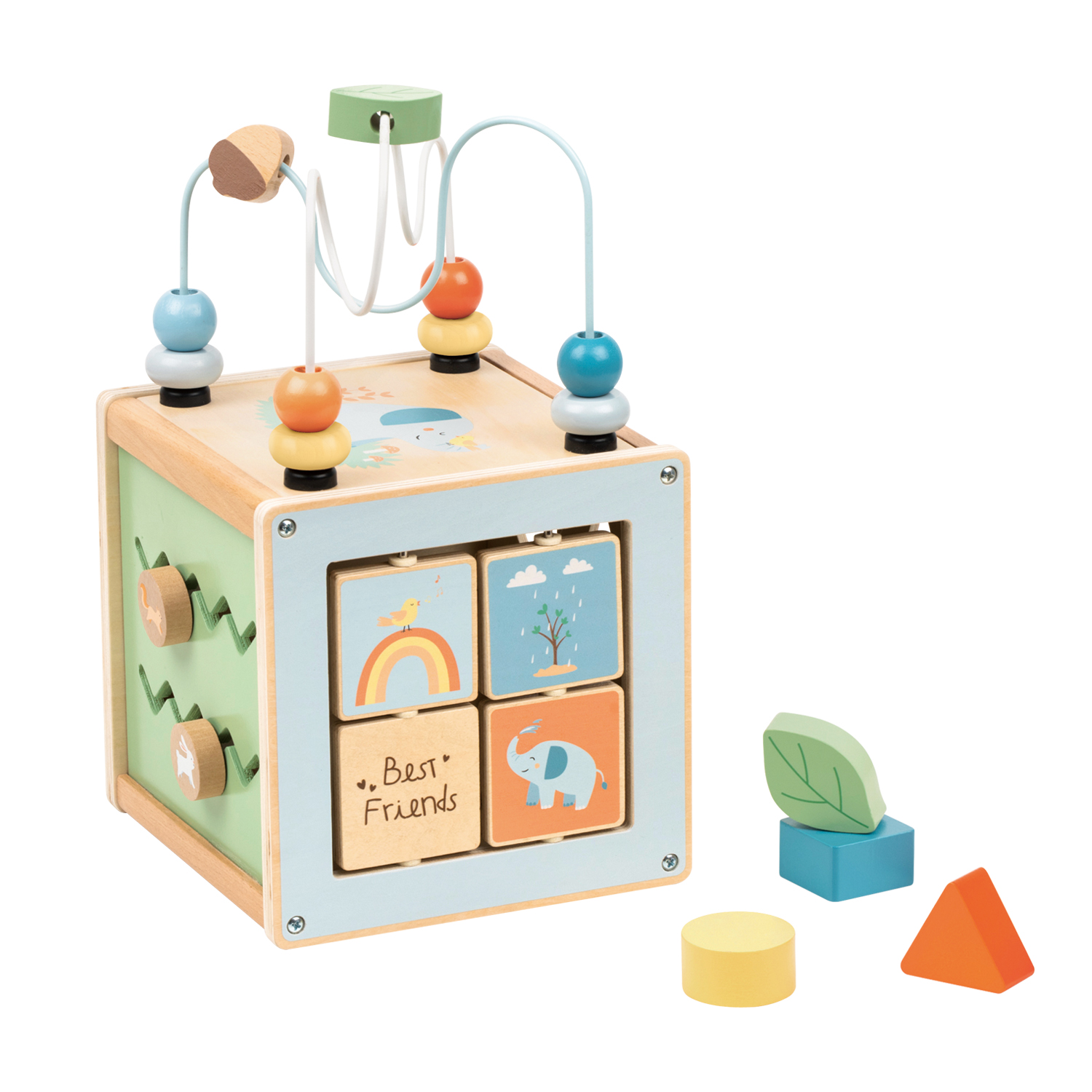 Girello In Legno New Classic Toys Lelin – Multicolore, Con Blocchi Sagomati, Per Primi Passi, 3+ Anni